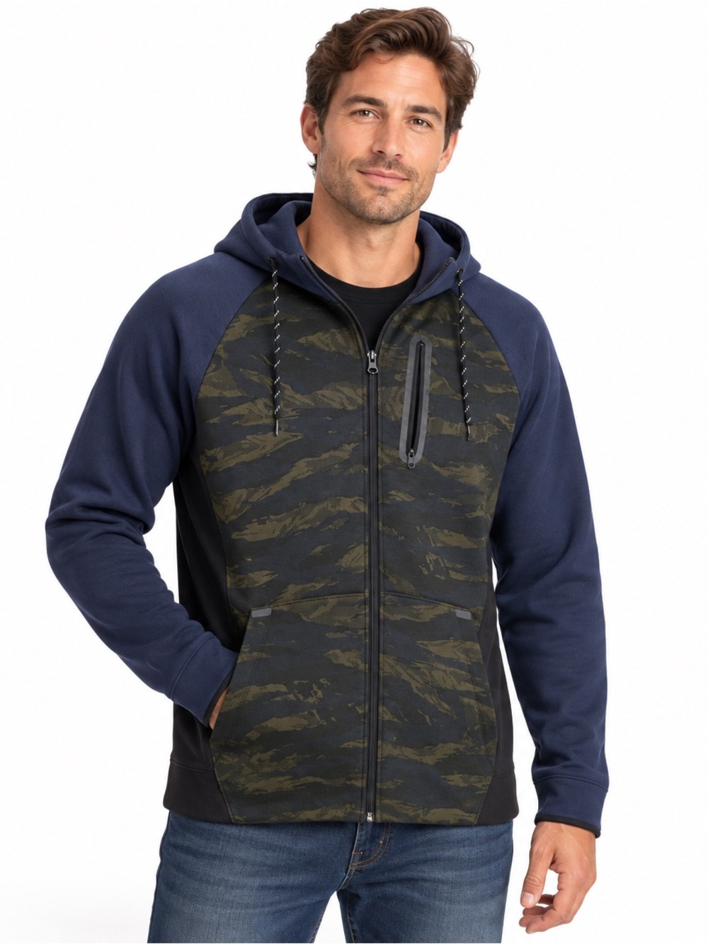 Old Navy Active Men’s Go-Dry Camo Full Zip Hoodie Size M